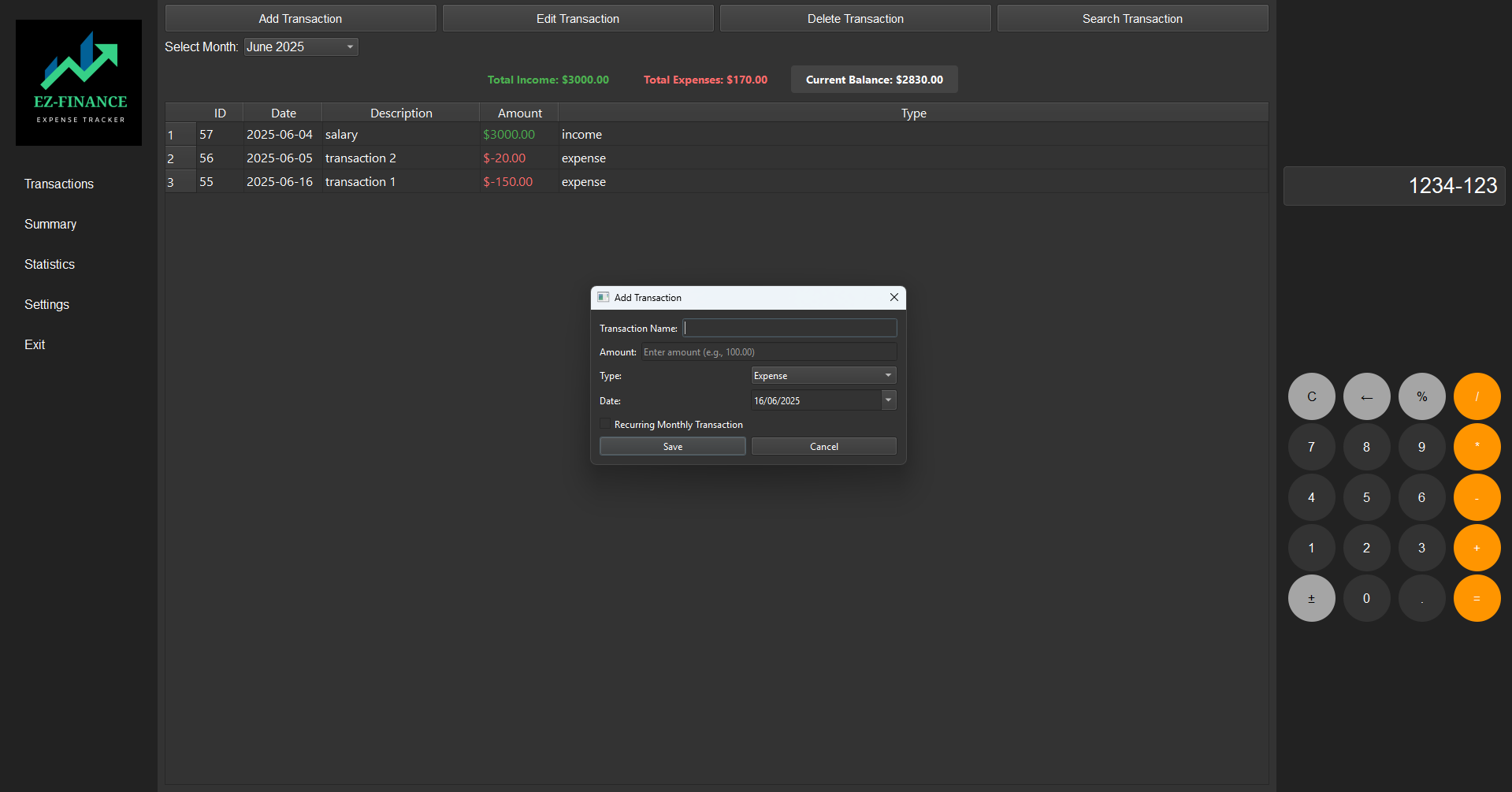 EZ-Finance — Expense tracker